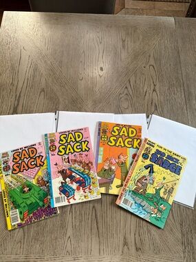 Harvey Comics Bronze Age
Vintage Comic Book Lot of 4 Sad
Sack Sarge Muttsy 1978
